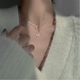 thumbnail image 2 of Sterling Silver Necklace Shining Butterfly Tassel Necklace Female Double Layer Pendant Clavicle Chain Wedding Party Jewelry, 2 of 5