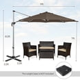 thumbnail image 2 of Costway Parasol de Patio Extérieur de 11 Pi, Parasol Déporté Rond avec Rotation à 360° Brun, 2 of 10