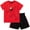 Red/black, variant on Sesame Street Elmo Cookie Monster Big Bird T-Shirt and Mesh Shorts Outfit Set Infant to Little Kid