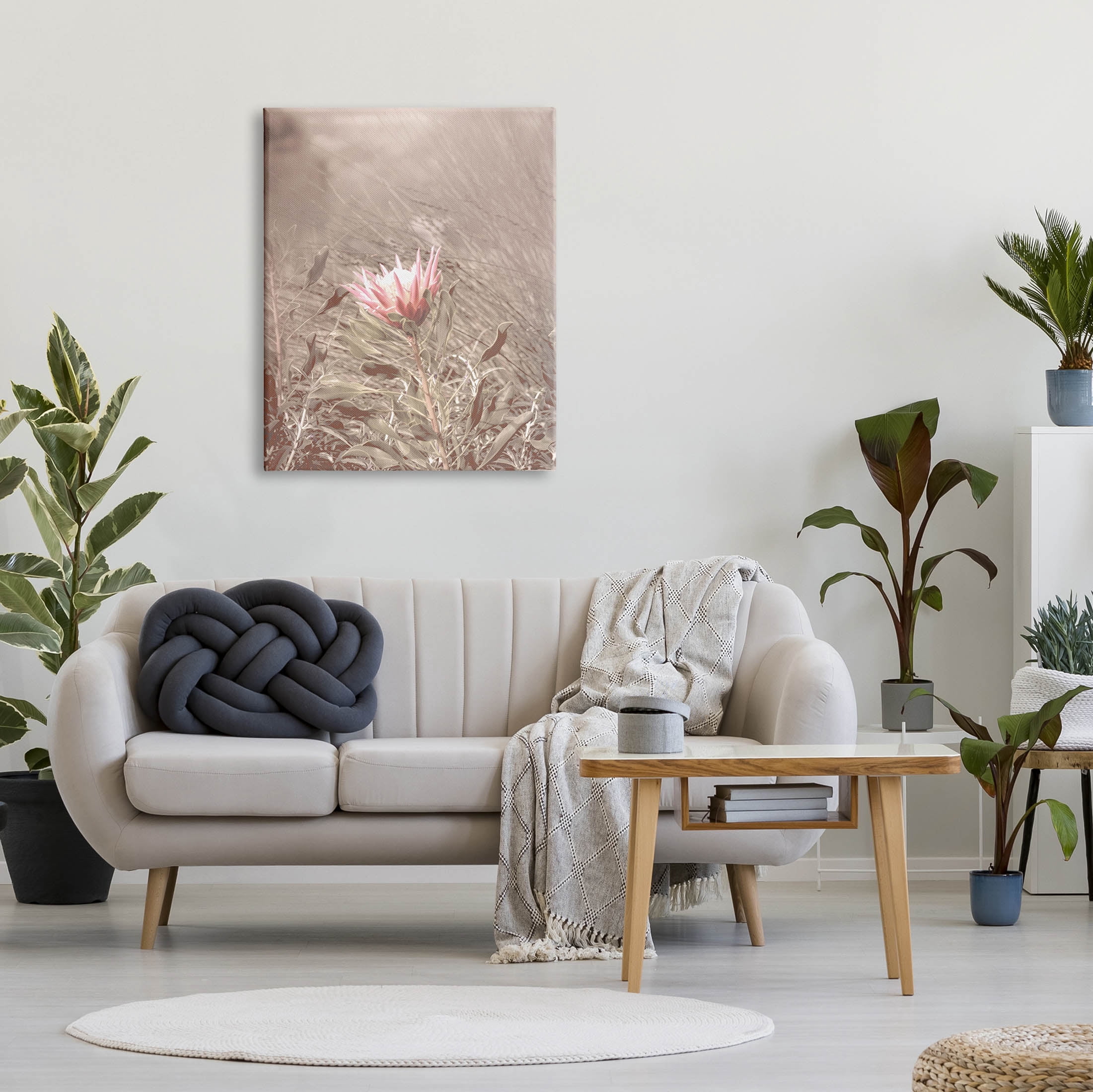 Stupell Industries Lone Pink Flower Grassland Photograph Gallery Wrapped Canvas Print Wall Art, Design by Lil' Rue