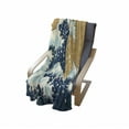 thumbnail image 4 of Japanese Wave Soft Flannel Fleece Throw Blanket, Sea Storm in Japan Traditional Drawing Foamy Waves, Cozy Plush for Indoor and Outdoor Use, 50" x 70", Earth Yellow Dark Blue, by Ambesonne, 4 of 6
