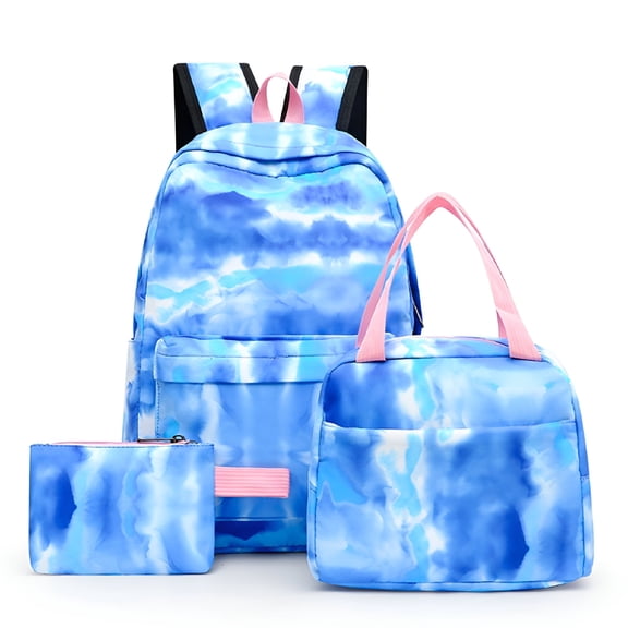 GASTROPOD 2026 New Tie Dye Ink Backpack Student School Bookbag Lunch Box for Teens for Travel,School,Shopping,Casual,Outdoor,Blue