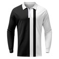 thumbnail image 4 of Vedolay Men's Fashion Polo Shirts Plus Size Shirts Long Sleeve Casual Buttton Down Shirts Top Black,L, 4 of 4