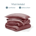 thumbnail image 3 of Bare Home Down Alternative Comforter Set - 2-Pieces - All Seasons - Twin/Twin-XL, Heather Rosewood, 3 of 4