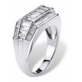 thumbnail image 2 of PalmBeach Jewelry Men's Baguette Cut Cubic Zirconia Classic Ring 4.28 TCW Platinum-Plated or Gold-Plated Sterling Silver, 2 of 5