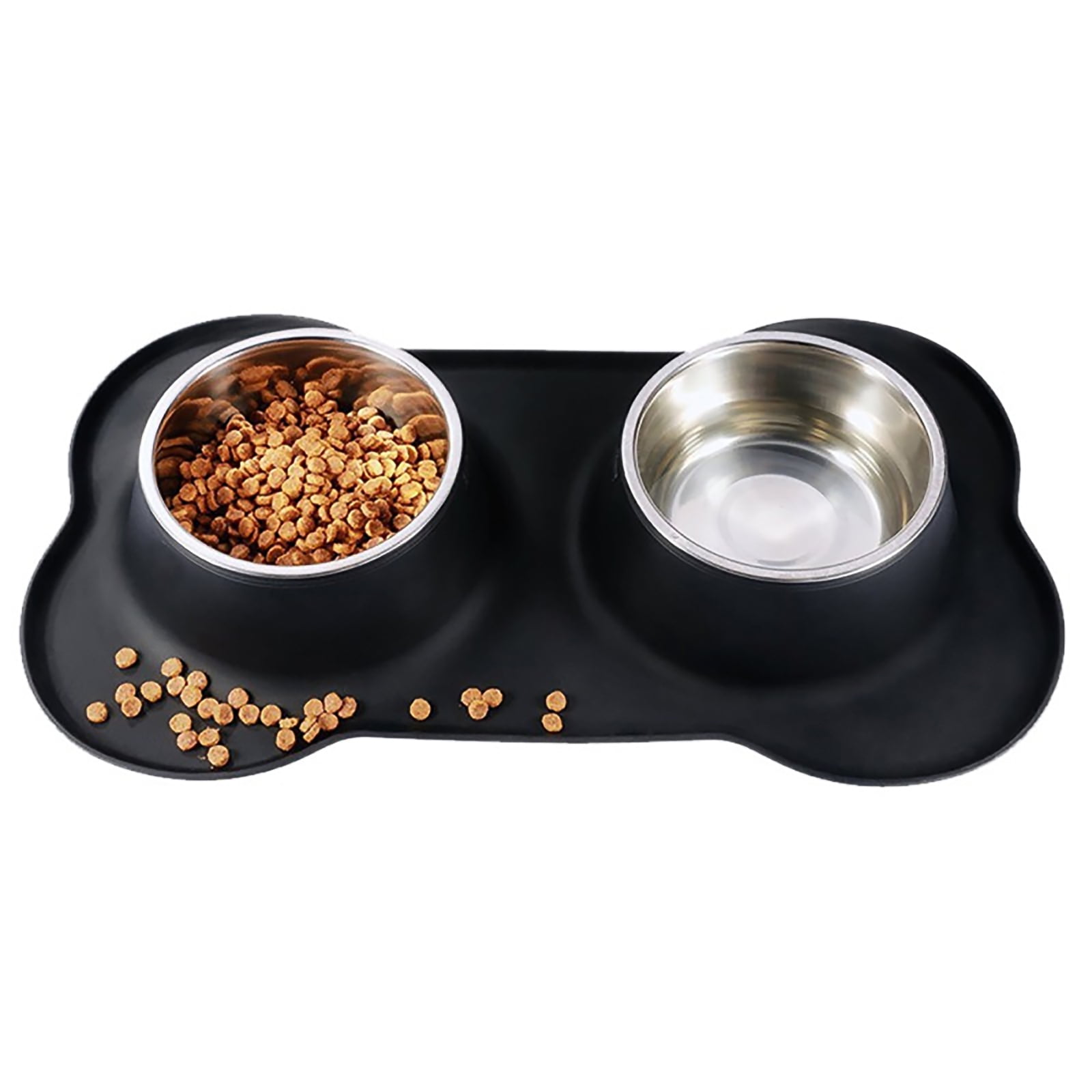 Mikicharm Dog Food Bowls, New Stainless Steel Spill-Proof Dog Bowl, Raised  Dog Bowl Stand 2 Dog Food Bowls for Food and Water Double, Feeder