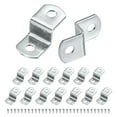 thumbnail image 1 of Uxcell 15-Pack Offset Canvas Clips, 1.17" x 0.52" Clips Clamps para Espejos con 30 Tornillos 0.32" Offset para Enmarcar Fotos Pintura en Lienzo [Plateado], 1 of 6