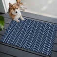 thumbnail image 4 of Area Rug 2 x 3 Ft, Navy Blue Geometric Indoor Accent Bathroom Rugs for Kitchen/Laundry Room, Modern Pure Color Abstract Striped Washable Non-Slip Runner Floor Mat for Entryway, Living Room, 4 of 7