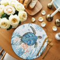 thumbnail image 2 of Turtle Round 13 Inch Placemats Set of 4, Blue Coastal Starfish Ocean Coral Nautical HeatResistant Non Slip Place Mats for Dining Table, Wipeable Braided Kitchen Table Mats for Housewarming, 2 of 9