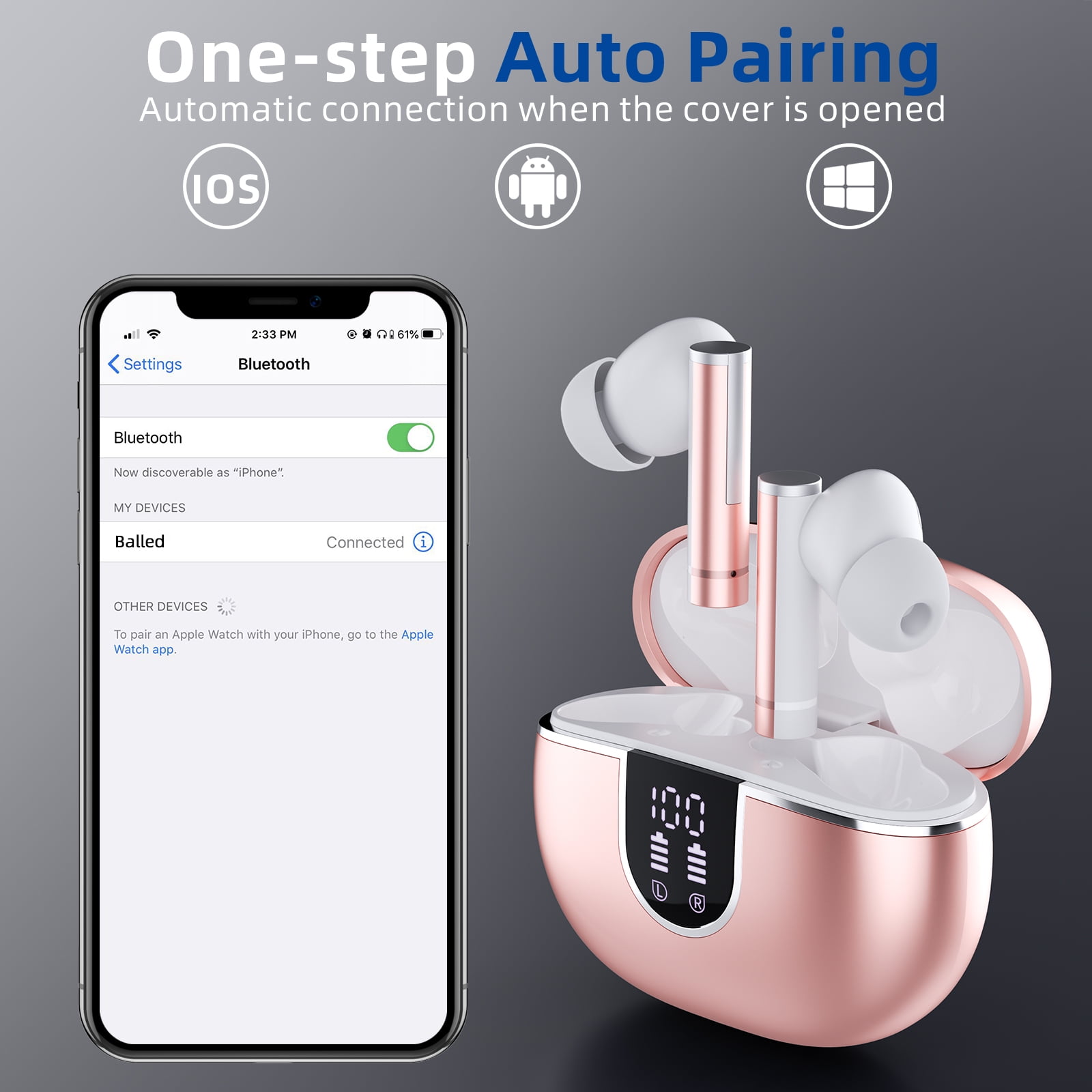 Weofly Balled Wireless Earbuds, in Ear Bluetooth Headphones for iPhone Android Waterproof Ear Buds