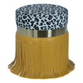 thumbnail image 1 of TOV Furniture Ajani Citron Jaune et Imprimé Léopard Pouf Rembourré, 1 of 9