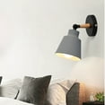 thumbnail image 6 of Giunmcul 9in Iron Wall Sconce Bedside Wall Lamp with Wooden Accent E27 Socket Modern Aisle Bedroom Lighting Fixture 1pc, 6 of 7