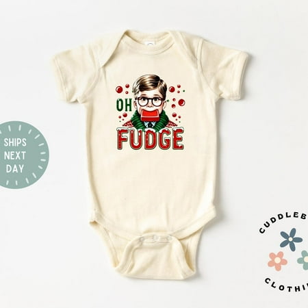 Bella Canvas Oh Fudge Christmas Baby Bodysuit It s A Wonderful Life Holiday Baby First Christmas Baby Shower
