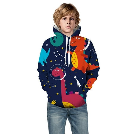 

Sweatshirt for Kids Girls Boys Teen Unisex 3D Galaxy Dinosaur Printed Pullover with Pocket Girls Boys Hoodies