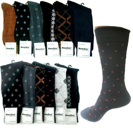 6 Pairs Polyester Mens Style Dress Shoe Socks Size 10-13 Multi Color