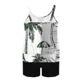 thumbnail image 3 of qucoqpe Tankini Swimsuits for Women Fashion Floral Print Tummy Control Two-Piece Modest Bathing Suits Beach Blouson Swimwear & Boyshorts with Pockets, 3 of 4
