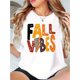 thumbnail image 1 of 1pc Women'S Casual Crew Neck T-Shirt with Geometric Fall Vibes Print, Polyester Knit Fabric, Medium Stretch, All-Season Comfort, Fashionable Short Sleeve Top, 1 of 8