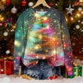 thumbnail image 2 of Women’s Funny Christmas Sweatshirt Long Sleeve Crewneck Xmas Tree Graphic Pullover Cute Holiday Top for Fall Winter 2025 Festive Season Raglan Sleeve Casual Sweatshirt, 2 of 5