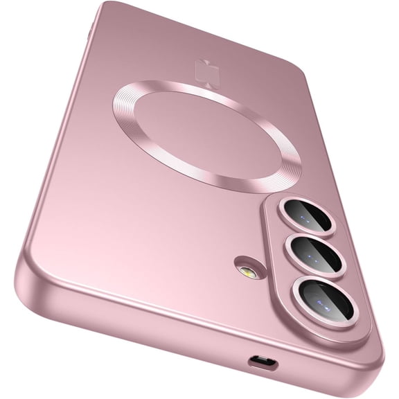 MYKOMI Magnetic for Samsung Galaxy S26 Case [Compatible with MagSafe][Built-in Camera Lens Protector] Slim Soft Silicone Bumper Shockproof Metallic Luster Phone Case