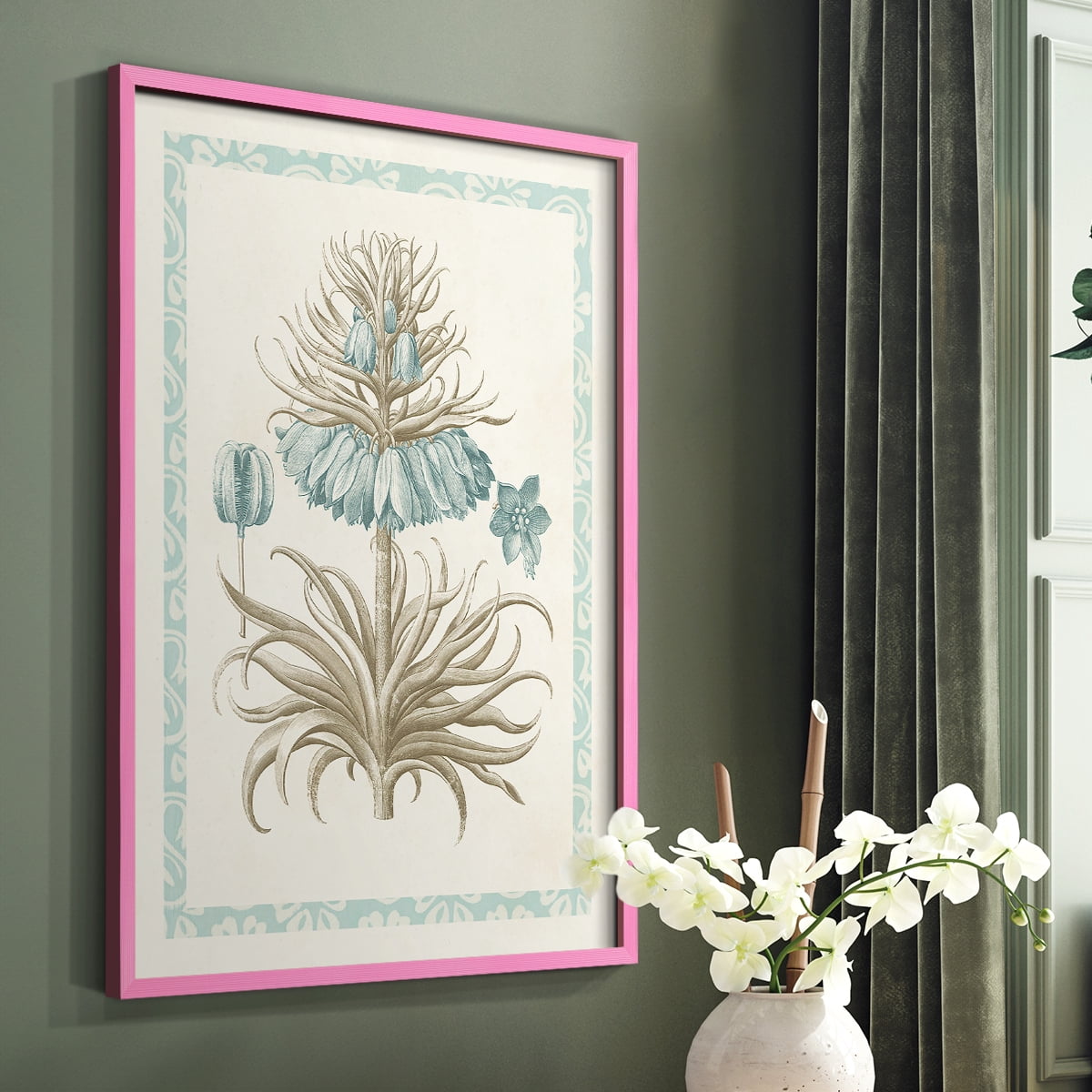Willow Blue Besler II Framed Print - Solid Wood in Single Picture Frame Solid Wood 2 Framed Print