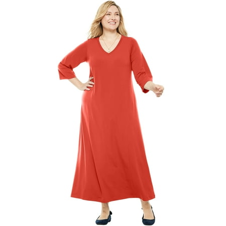 Woman Within Plus  Size  Maxi T  shirt  Dress  With Princess 