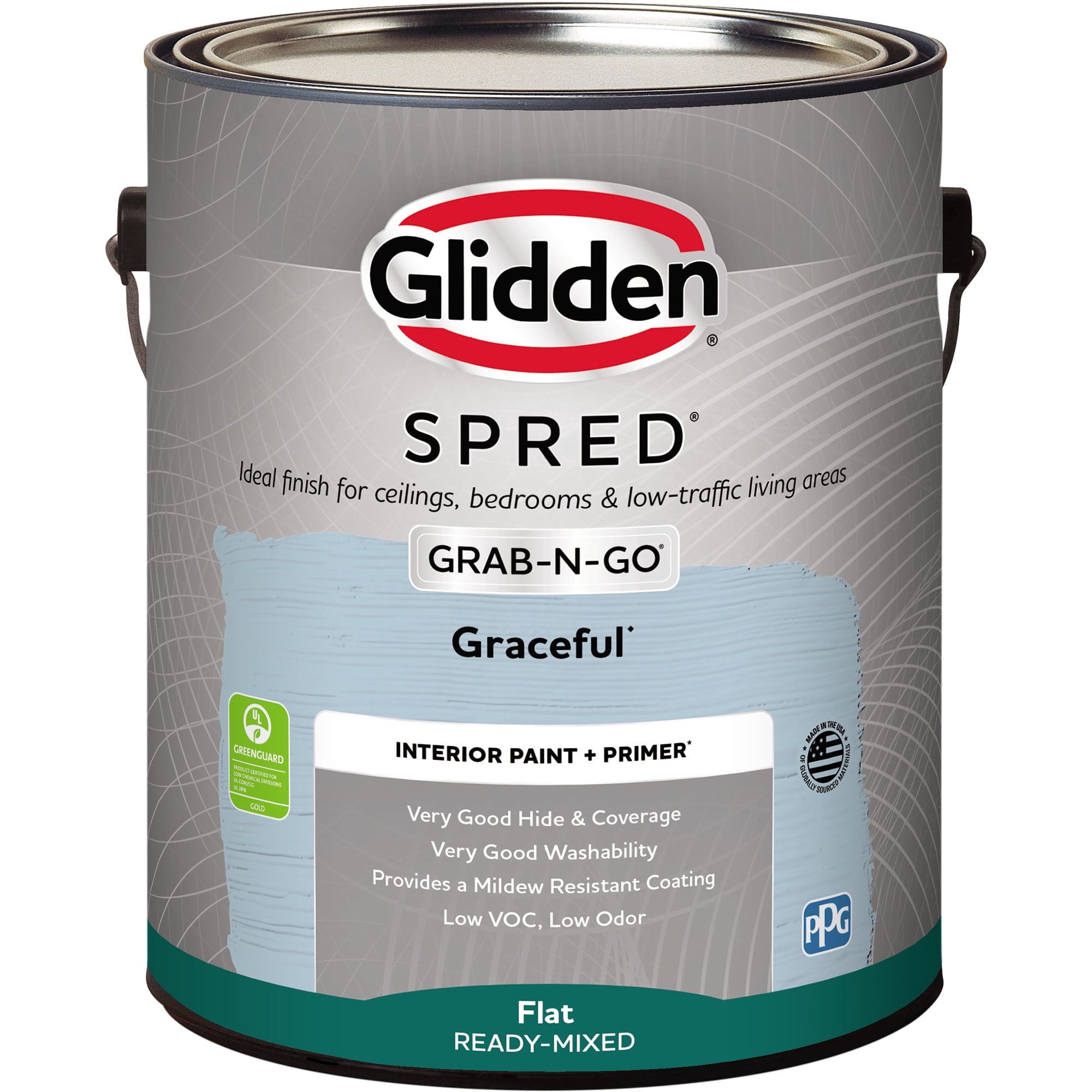 Glidden Spred Grab-N-Go Graceful / Blue, Flat Interior Paint with Primer, 1 Gallon