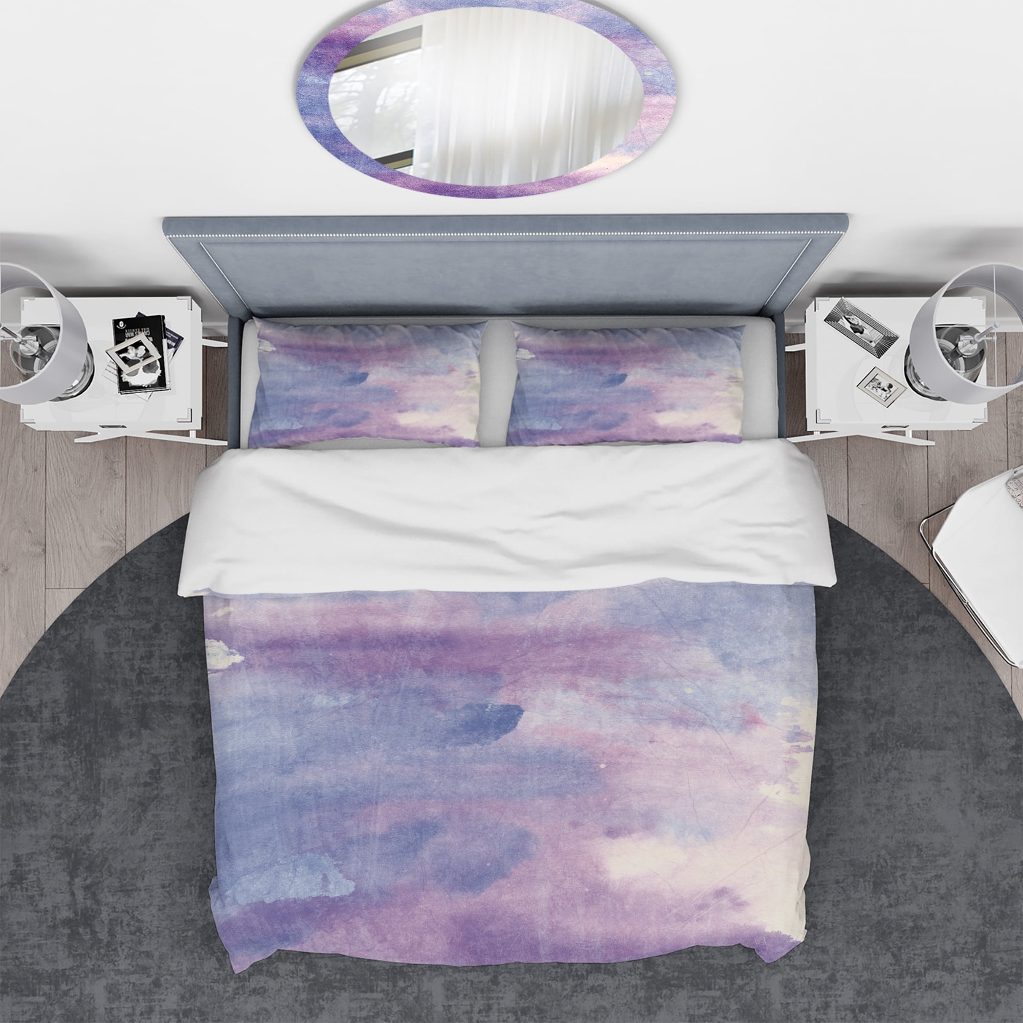Designart 'Watercolor Purple Haze II' Geometric Duvet Cover Set