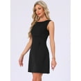 thumbnail image 3 of DARING DIVA Summer Sleeveless Mini Backless Boat Neck A-line Dress S Black, 3 of 6