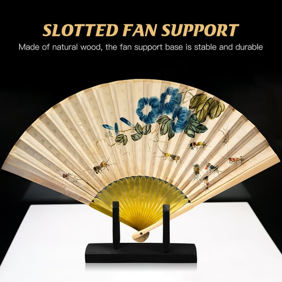 Soimiss 6 pcs Wooden Hand Held Fan Display Stand Folding Fan Holder Hand Fan Storage Rack Display Base