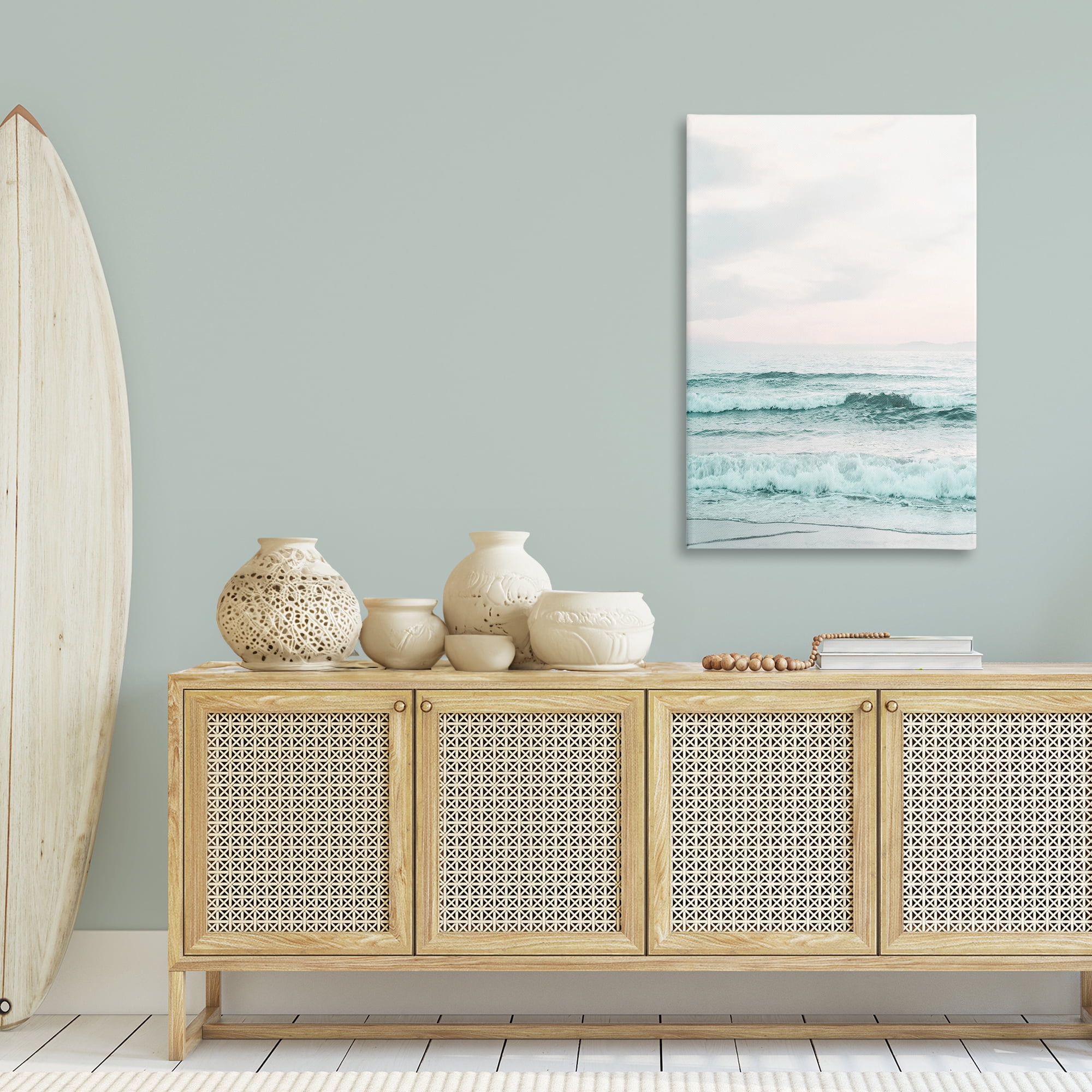 Stupell Industries Teal Sea Tide Nautical & Beach Photography Wrapped Canvas Art Print Wall Art, 30 x 45