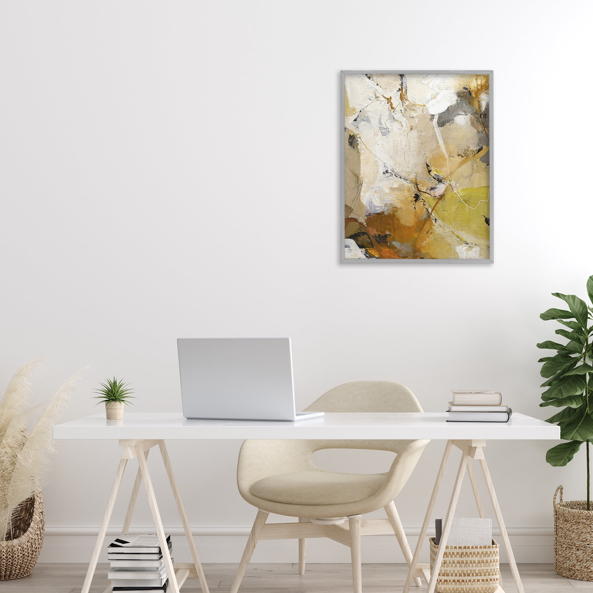 Stupell Industries Warm Earth Tones In Motion Gray Framed Giclee Art, design by Design Fabrikken