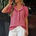 thumbnail image 5 of Sumemr Linen Shirt for Women, Oversized Tunic Shirts Vacation Beach Outfit Office Work Blouses Tops Everyday Tshirts for Women Cute Top Short Sleeve Button Down Shirts All Day Comfort, 5 of 6