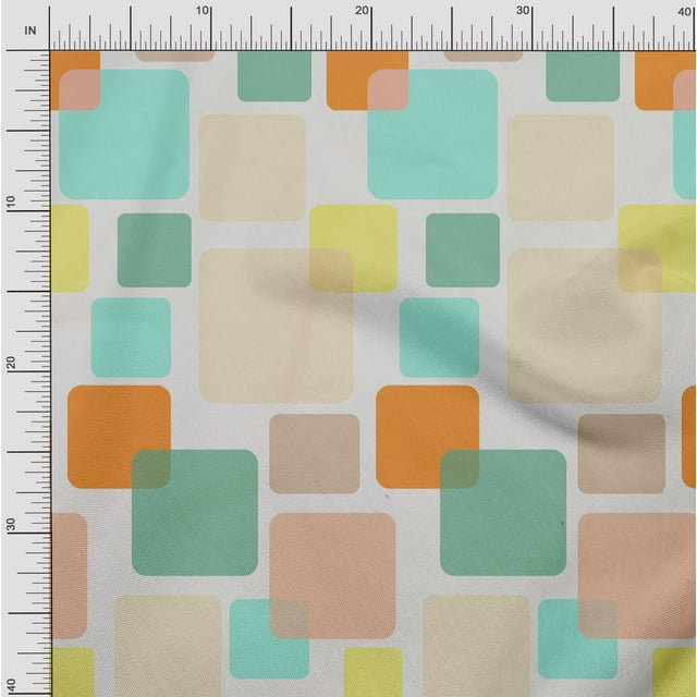 Soimoi Poly Georgette Fabric Square Panel Fabric Prints by Yard 52 Inch Wide
