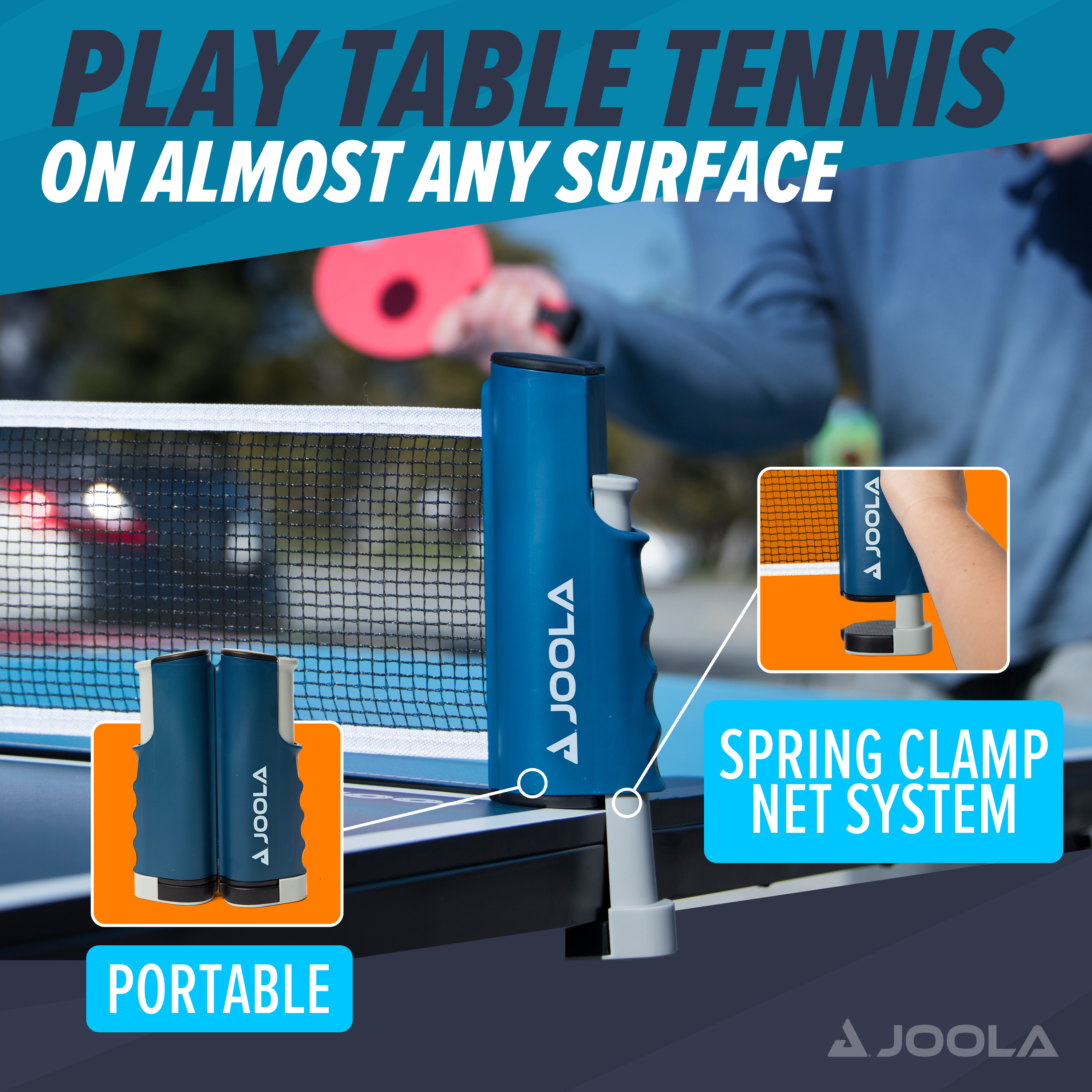 JOOLA Retractable Portable Table Tennis Net