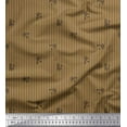 thumbnail image 1 of Soimoi Brown Cotton Voile Fabric Buds & Stripe Fabric Prints By Yard 42 Inch Wide, 1 of 3