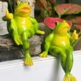 thumbnail image 5 of Euaioeiu Resin Frog Figurines for Home Decor,Cute Garden Ornaments,Hand-Painted Desktop Decor,Set of 2,4.13x3.35x2.95in,Green Frog Statue for Pot,Fairy Garden,Balcony,Indoor Outdoor Decorations, 5 of 6