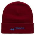 thumbnail image 5 of Fencing Foil Embroidered 12 inch Acrylic Cuffed Long Beanie - Maroon OSFM, 5 of 5
