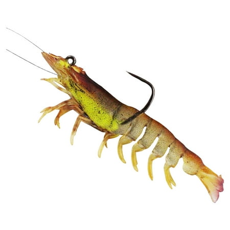YZWEI Bass Fishing Baits Bass Lures Fishing Bait Bass Bait Lifelike Shrimp Crawfish Soft Fishing Lure Pre-Rigged (D) 3.5 Inch