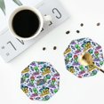 thumbnail image 4 of Gaeub Space Monster Print 4 Pcs Leather Coasters for Drinks ,Drink Coasters Sets,Drink Table Cup Coasters for Living Room Kitchen Coffee Decor-Octagon, 4 of 6