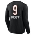 thumbnail image 3 of Men's Joe Burrow Cincinnati Bengals Black Team Wordmark Long Sleeve T-Shirt, 3 of 3