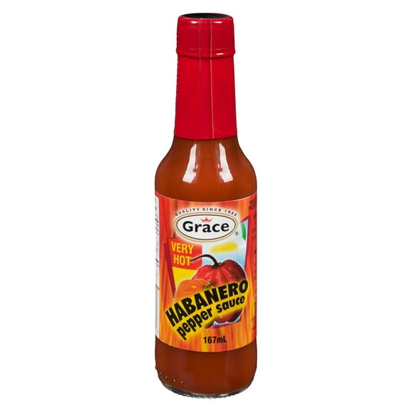 Grace Hot Habanero Pepper Sauce,155 ml Bottle, Grace Hot Habanero Pepper Sauce, 155 ml Bottle