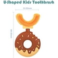 thumbnail image 3 of 2PCS Toddler Toothbrush U-Shaped Kids Toothbrush Baby Soft Silicone Toothbrush 360° Oral Teeth Cleaning Design for Kids 2-7 Years Old (Doughnut Pink), 3 of 6