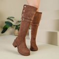 thumbnail image 2 of Heel Western Knee High Boots Tall Riding Footwear for Ladies With On Design And Solid Pattern, 2 of 9
