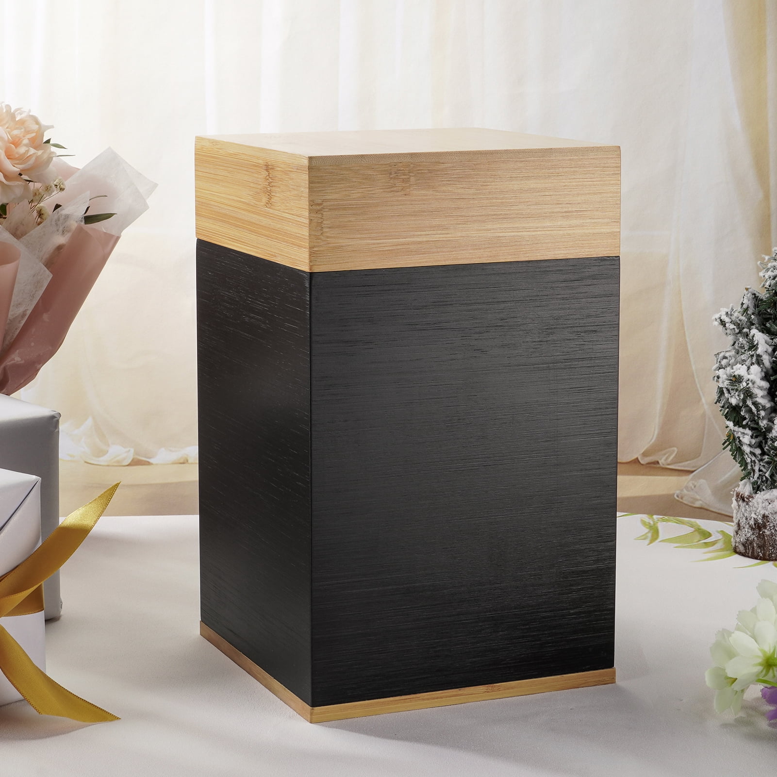 Handcrafted Wood Urn for Ashes - Adult Large Cremation Urn for Men Women - Memorial Keepsake Box for Human Ashes - Elegant Funeral Keepsake