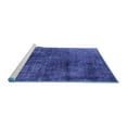thumbnail image 2 of Ahgly Company Machine Washable Indoor Round Oriental Blue Industrial Area Rugs, 7' Round, 2 of 4