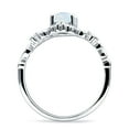 thumbnail image 6 of Art Deco Marquise Filigree Engagement Ring White Opal White Tone 925 Sterling Silver, Size 5, 6 of 7