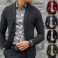 thumbnail image 4 of Cárdigan de hombre Suéter de un solo pecho Suéter europeo y americano Ropa masculina Uso versátil, 4 of 5