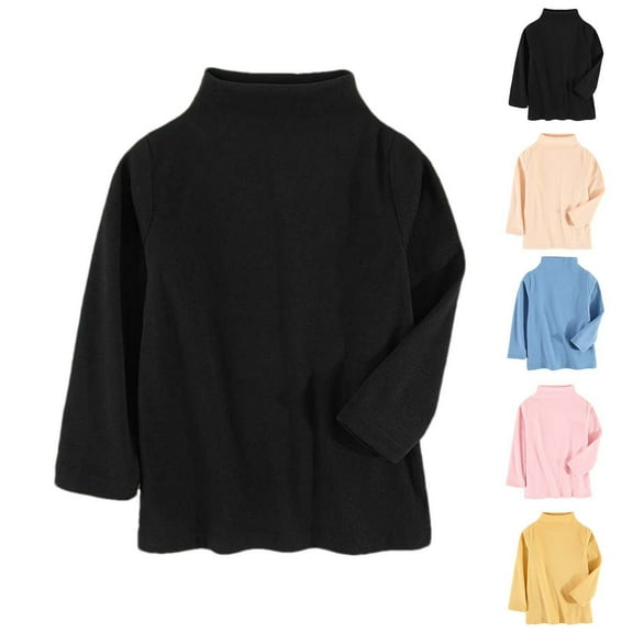 Bnwani Toddler Shirts Long Sleeve Black Warm Solid Tops 3-4t