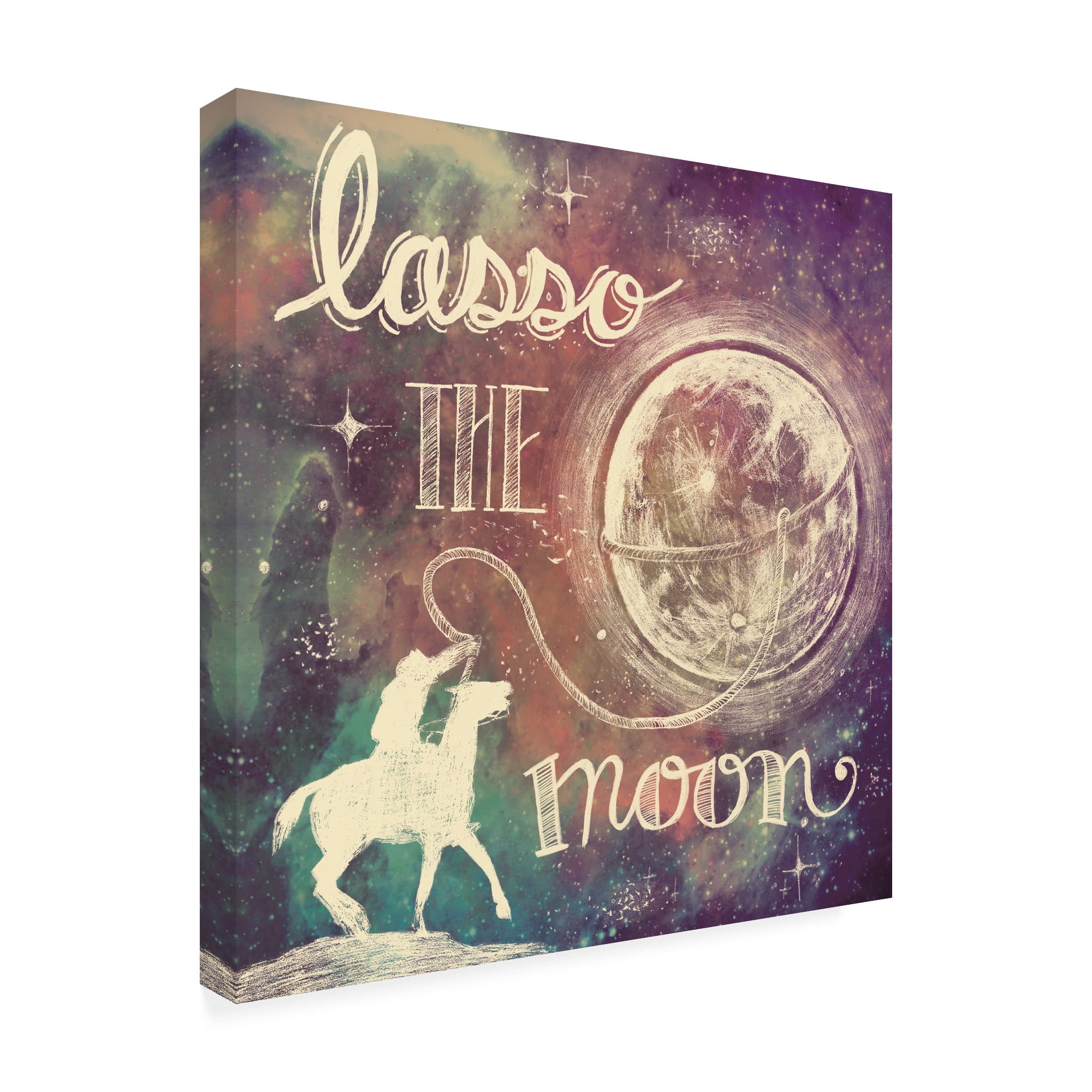 Trademark Fine Art 'Universe Galaxy Lasso the Moon' Canvas Art by Mary Urban