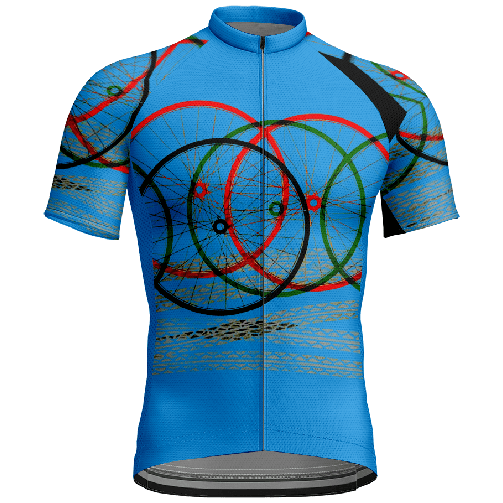 Men's Bicycle Cycling Jersey Short Sleeves QuickDry Full Zipper Bike